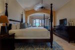 Master Bedroom with king size, satellite tv, high threadcount linens and terry provided